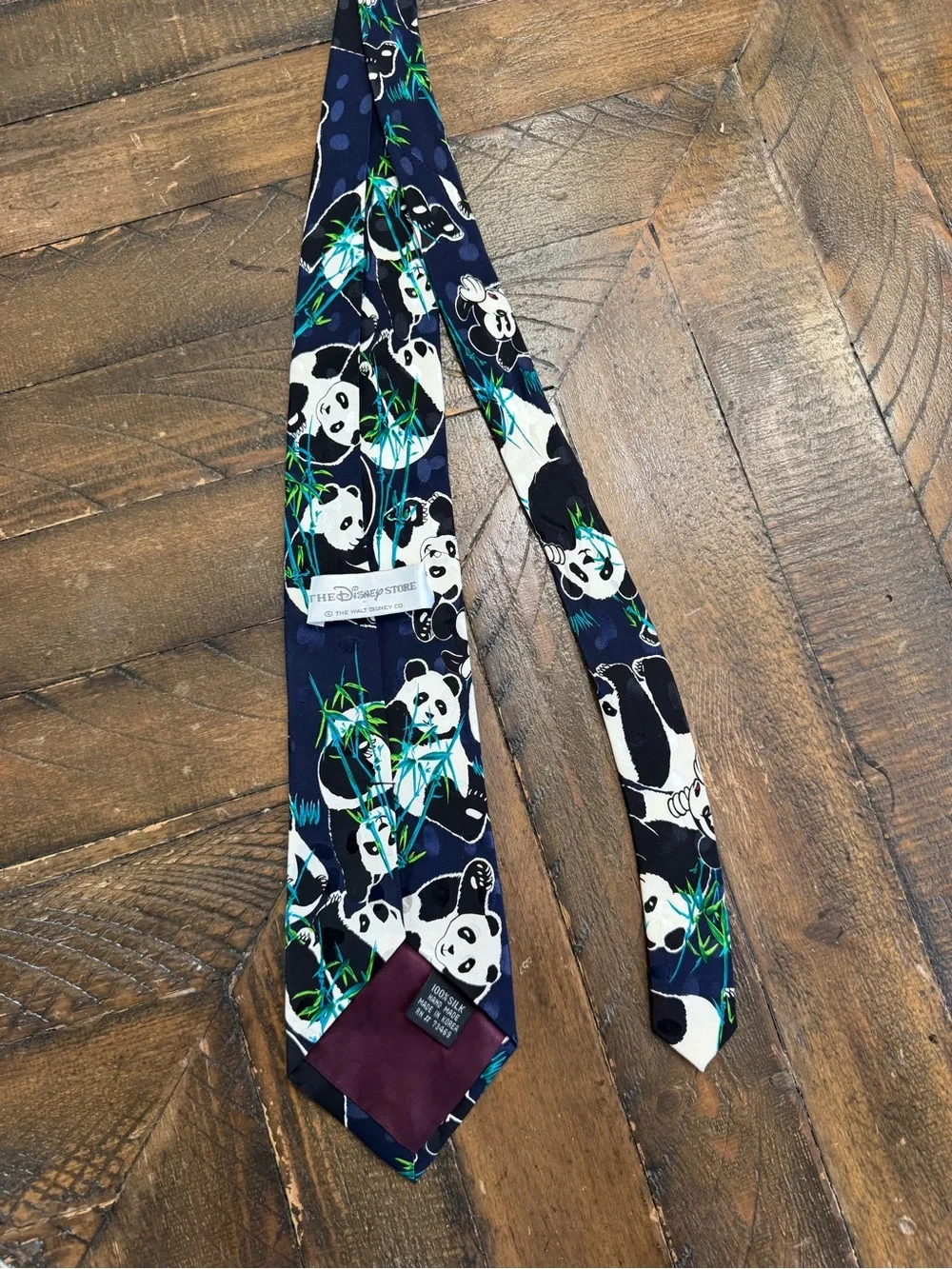 The Disney Store Panda Print Skinny Vintage Silk Scarf - Picture 3 of 4